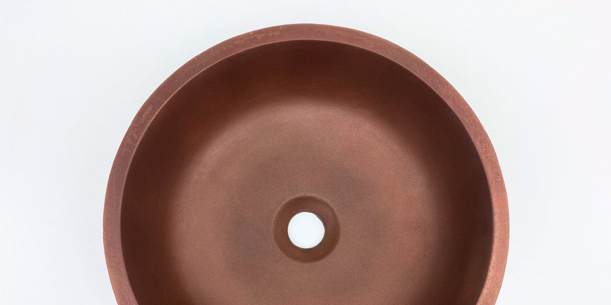 HELIA - Oval Concrete Bathroom Basin. Free Delivery. White Terrazzo ...